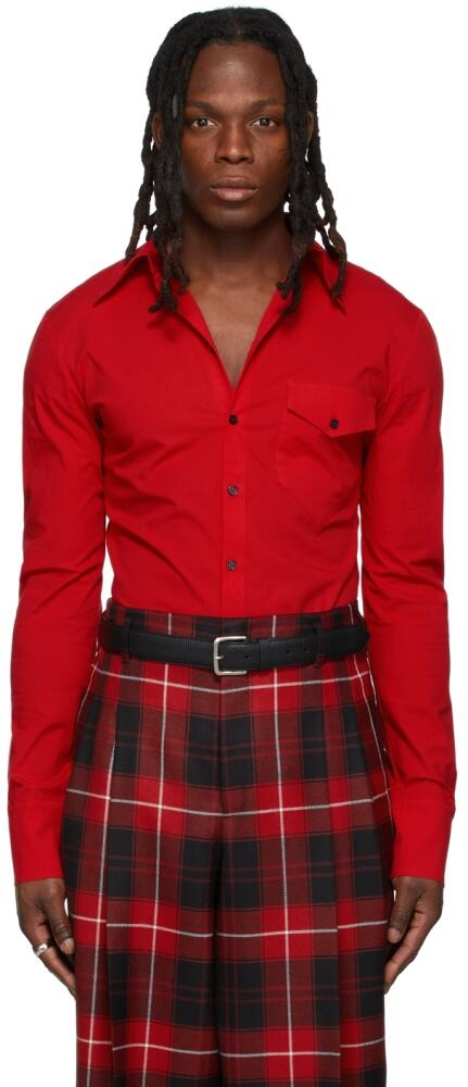 LU'U DAN SSENSE Exclusive Red Cotton Poplin Shirt Cover