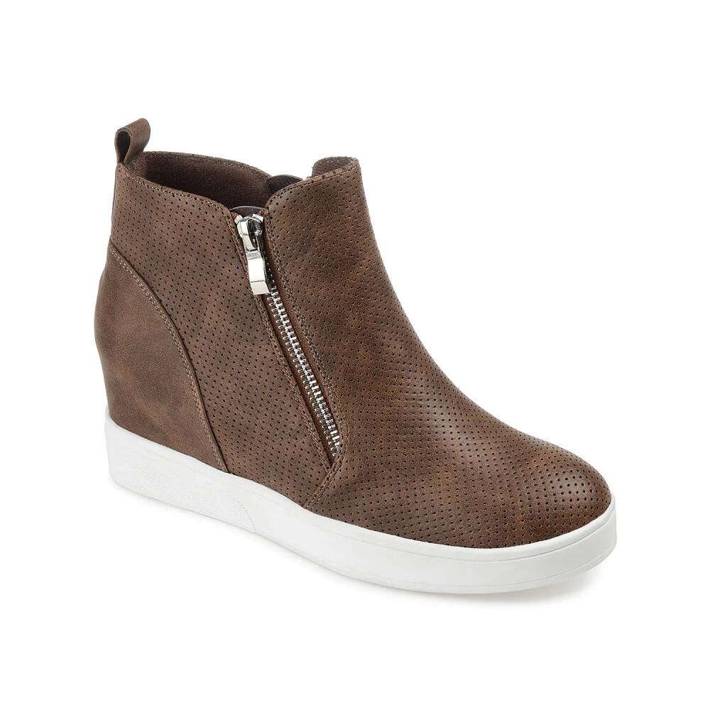 Journee Collection Pennelope HighTop Wedge Sneaker | Women's | Dark Brown Cover