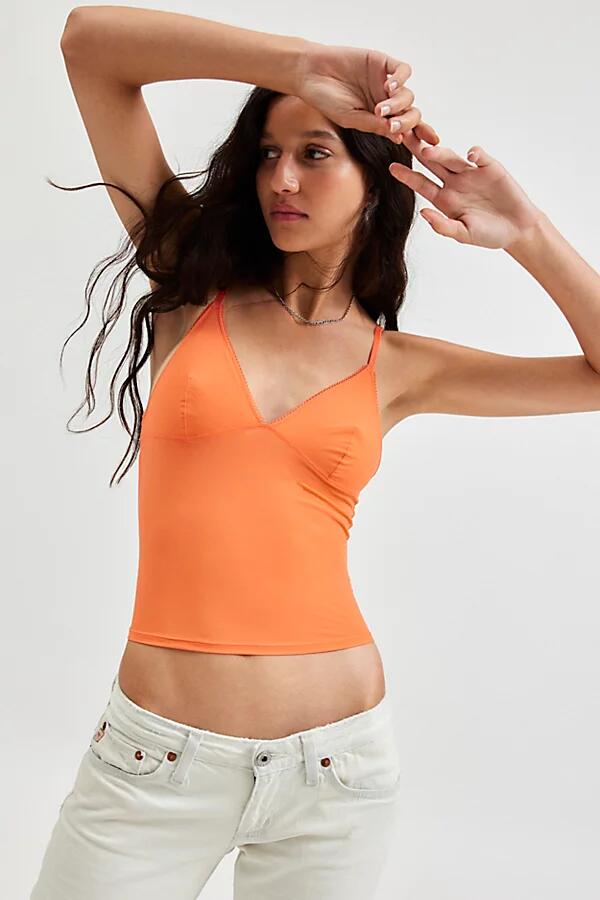 Out From Under Je T'aime Mesh Cropped Cami in Orange Cover