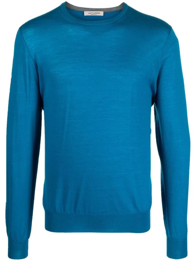 Fileria round-neck virgin-wool jumper - Blue Cover