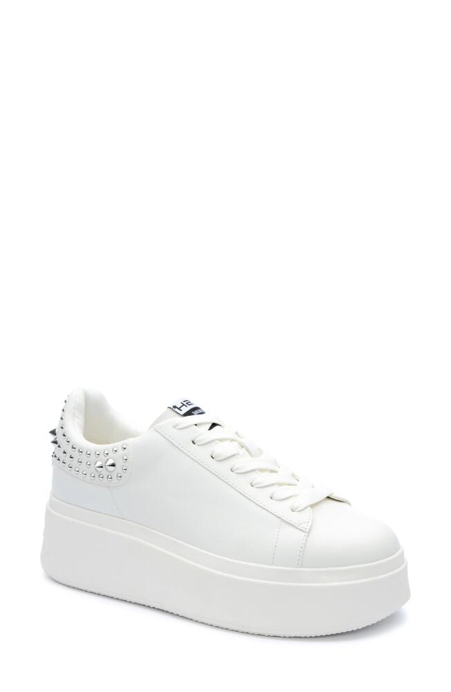 Ash Moby Studs Platform Sneaker in White/White Cover