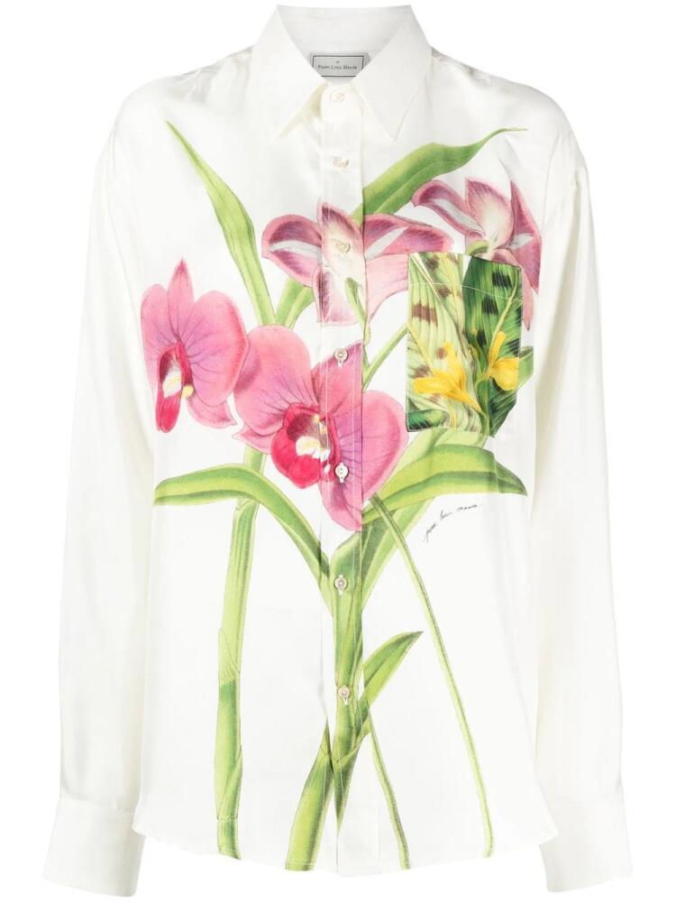 Pierre-Louis Mascia floral-print silk shirt - White Cover