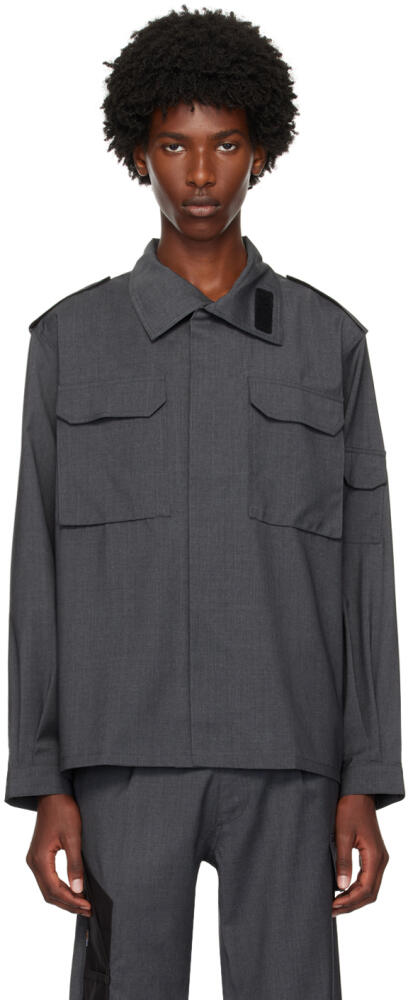 Olly Shinder Gray Wool Overshirt Cover