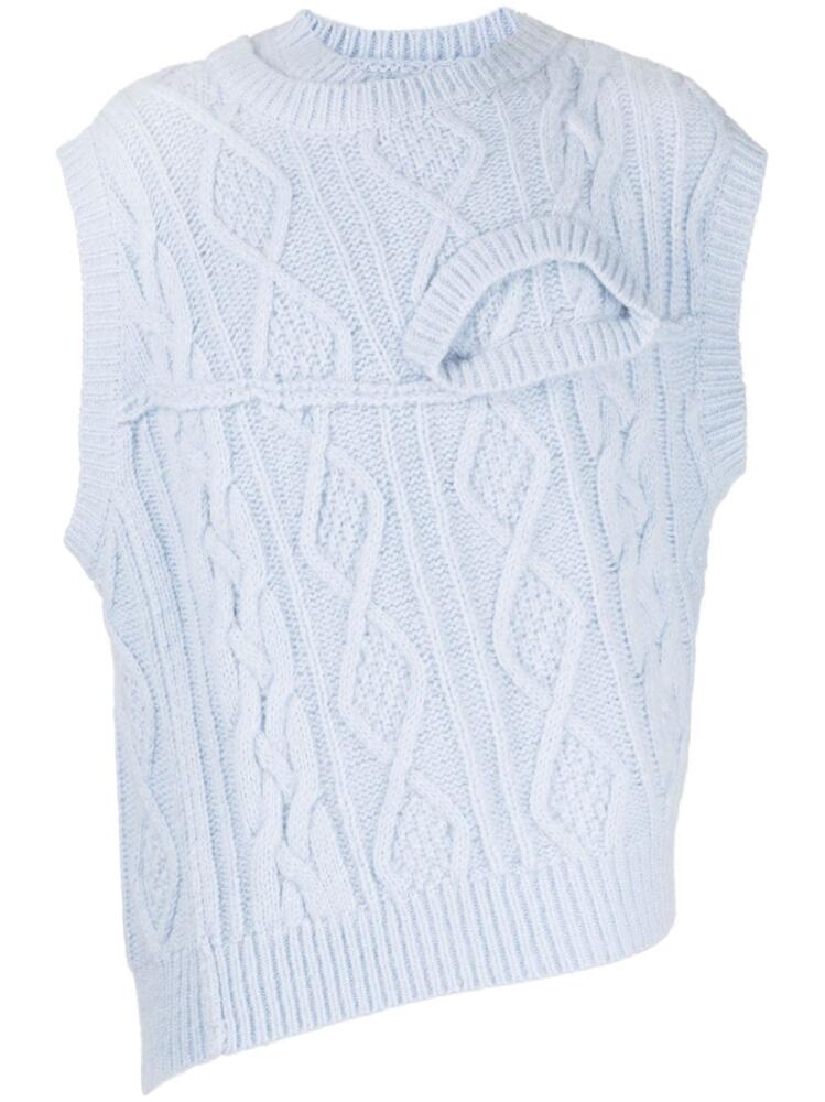 Feng Chen Wang cable-knit sleeveless top - Blue Cover