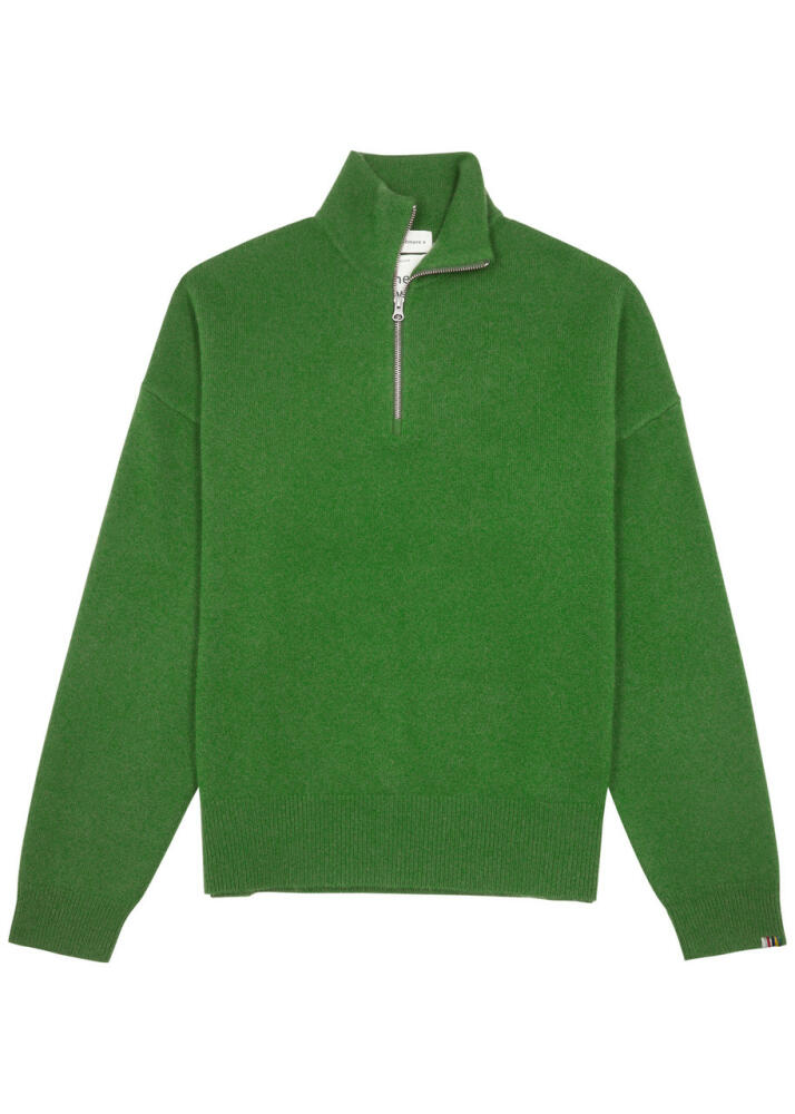 Extreme Cashmere N°235 Hike Half-zip Cashmere-blend Jumper - Green - Cover