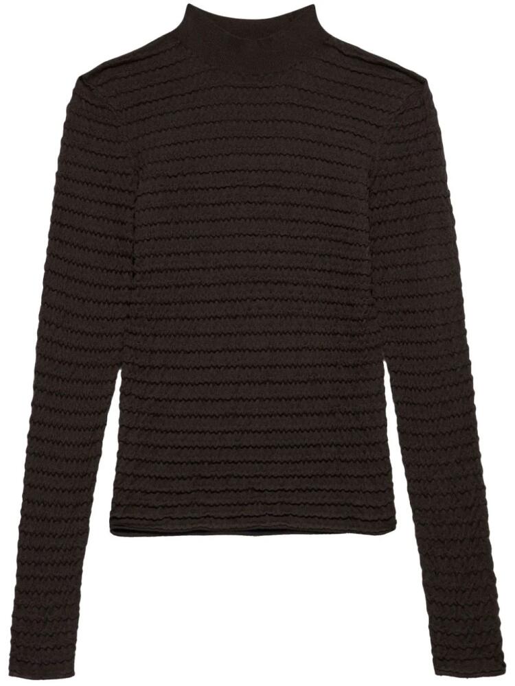 FRAME smocked mock-neck jumper - Brown Cover