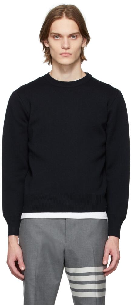 Thom Browne Navy Merino Milano Stitch Sweater Cover