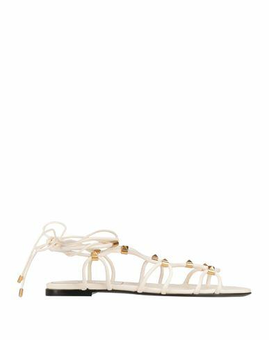 Valentino Garavani Woman Sandals Ivory Soft Leather Cover