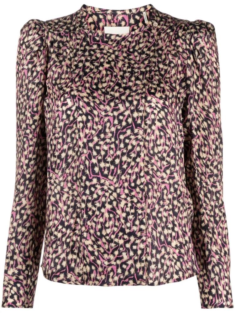 ISABEL MARANT Lensy graphic-print blouse - Purple Cover