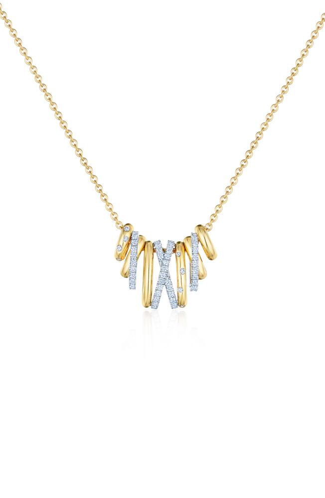 Kwiat Orbit Diamond Pendant Necklace in Yellow Gold/Diamond Cover