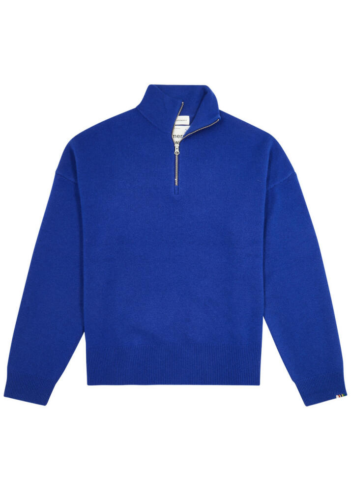 Extreme Cashmere N°235 Hike Half-zip Cashmere-blend Jumper - Blue - Cover