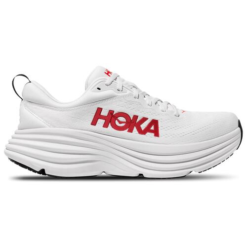 HOKA Bondi 8 - Mens Shoes White/Vermillion Cover