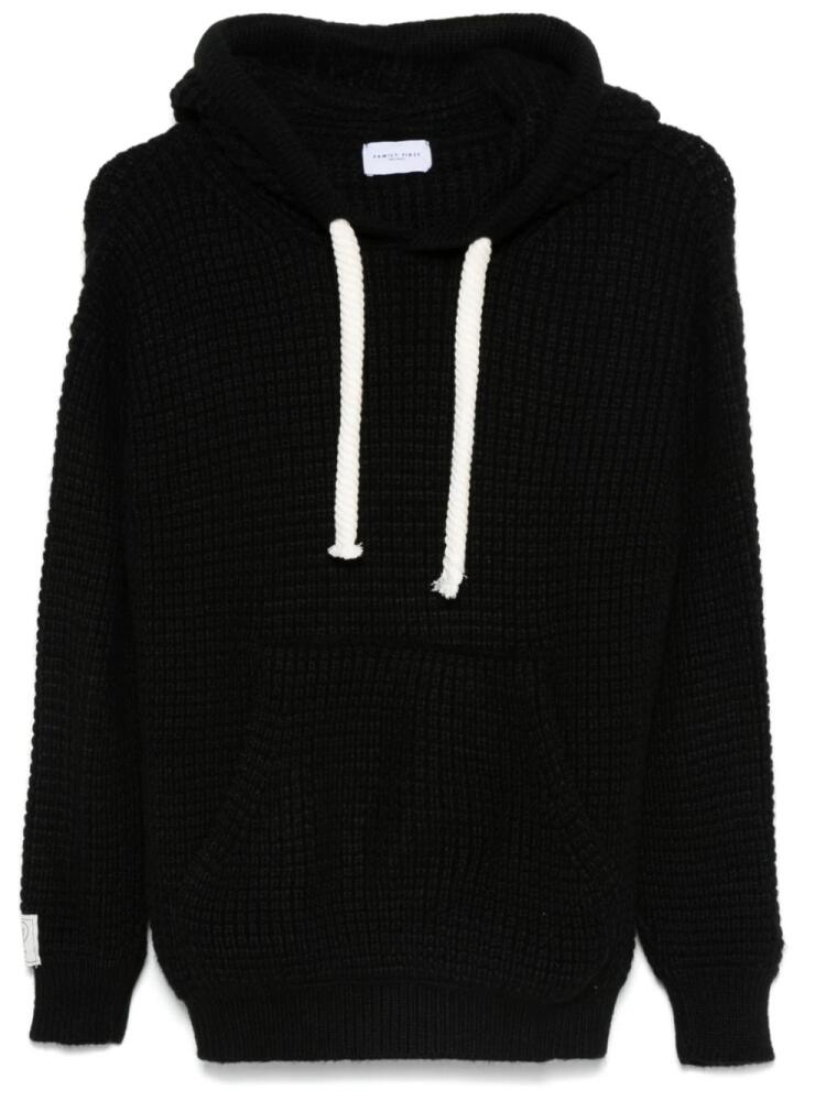 Family First chunky-knit hoodie - Black Cover