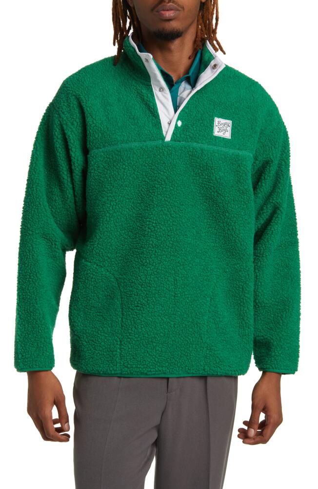 BOGEY BOYS Furry Quarter Snap Fleece Pullover in Lucky Green Cover