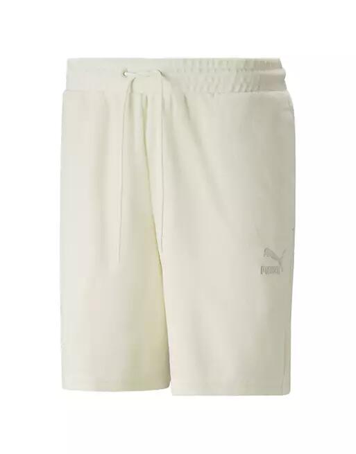 PUMA Classics 8" terrycloth shorts in beige-Neutral Cover