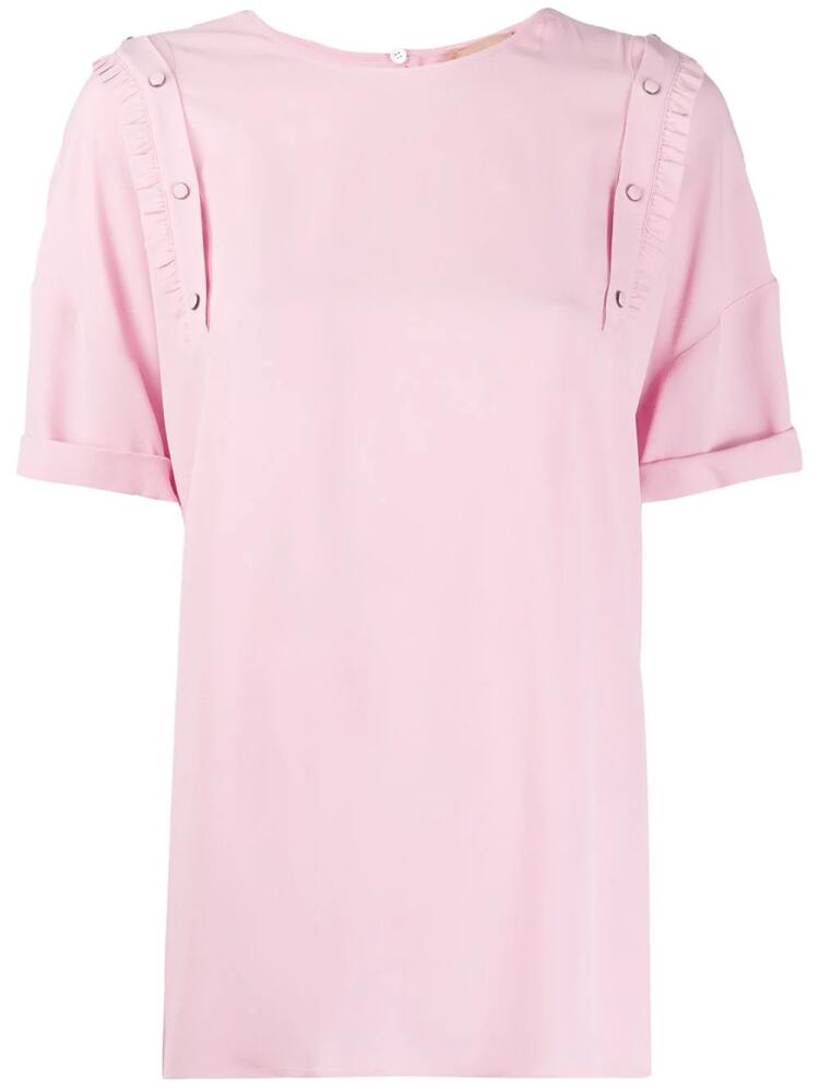 Nº21 ruffle detail T-shirt - Pink Cover