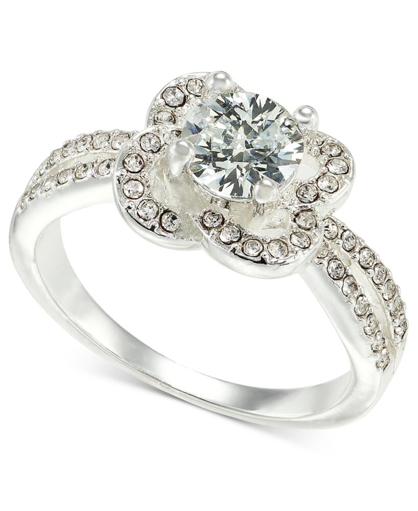 Charter Club Silver-Tone Pave & Cubic Zirconia Flower Halo Ring, Created for Macy's - Silver Cover