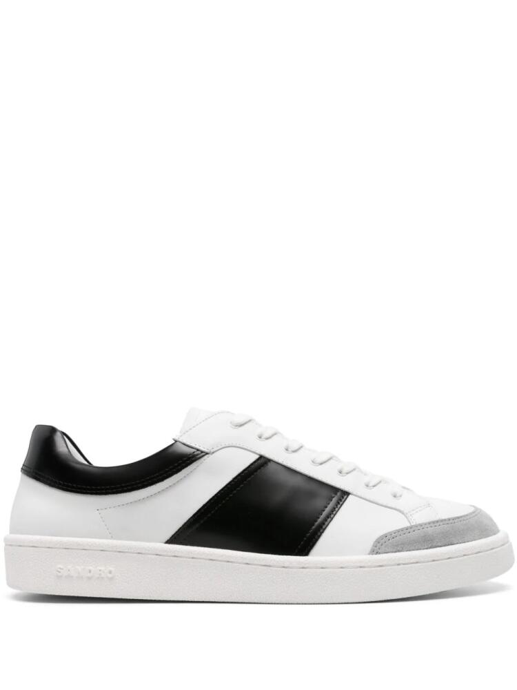 SANDRO panelled leather sneakers - White Cover