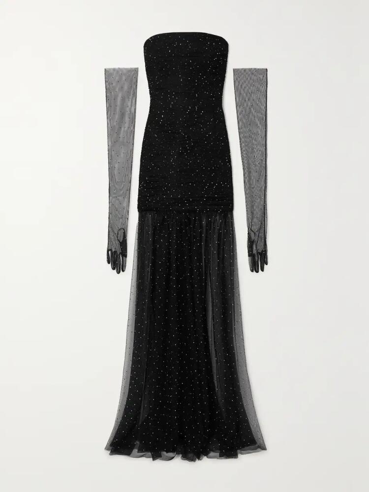 Rebecca Vallance - Lilah Crystal-embellished Tulle Gown And Gloves Set - Black Cover