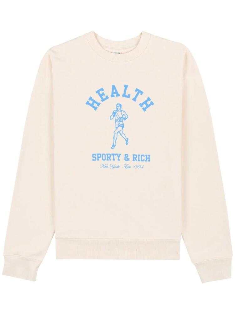 Sporty & Rich NY Running Club cotton sweatshirt - Neutrals Cover