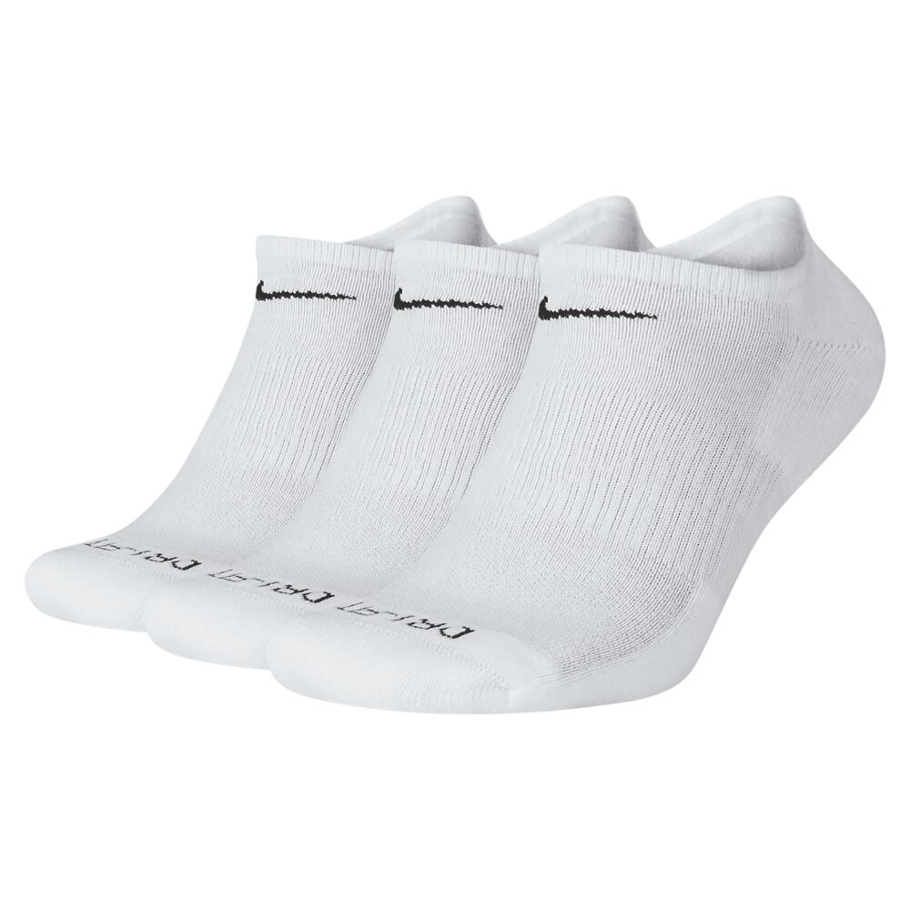 Nike Unisex Everyday Plus Cushion Training No-Show Socks (3 Pairs) in White Cover