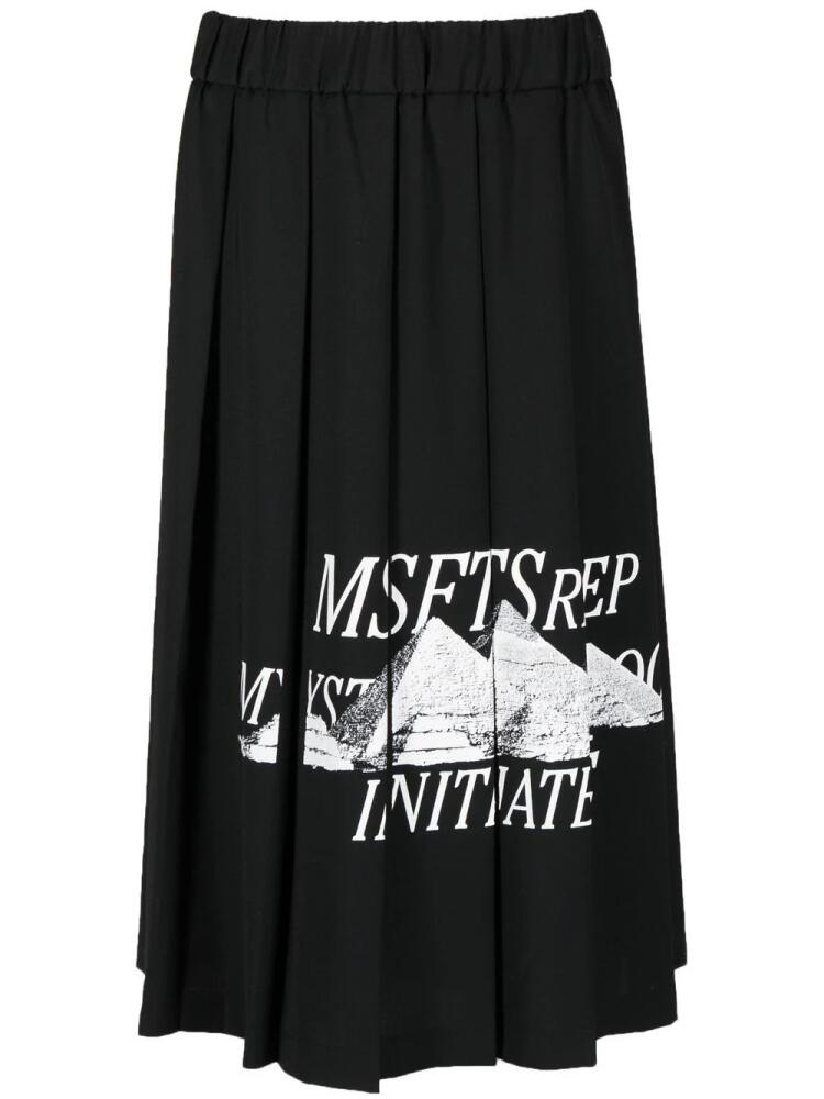 MSFTSrep logo-print pleated skirt - Black Cover