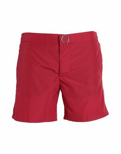 Trussardi Man Swim trunks Brick red Polyester Cover