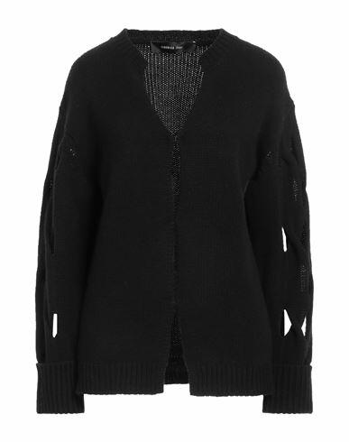 Federica Tosi Woman Cardigan Black Wool, Cashmere Cover