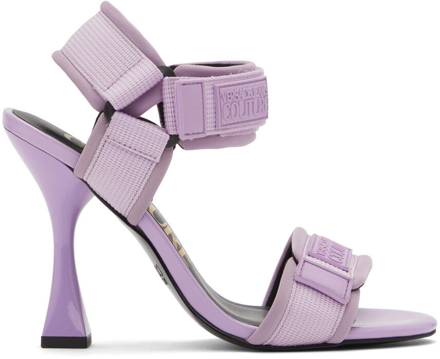 Versace Jeans Couture Purple Flair Heeled Sandals Cover