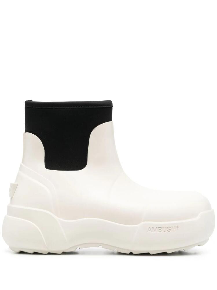 AMBUSH logo-detail chunky ankle boots - White Cover