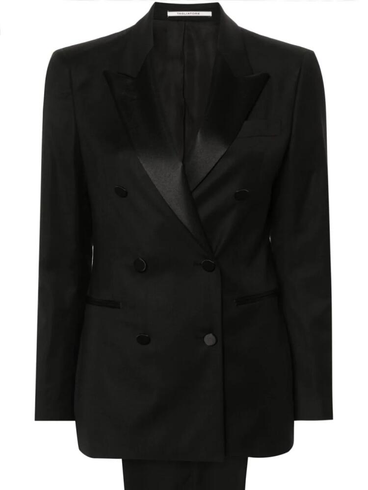 Tagliatore satin-lapels double-breasted suit - Black Cover