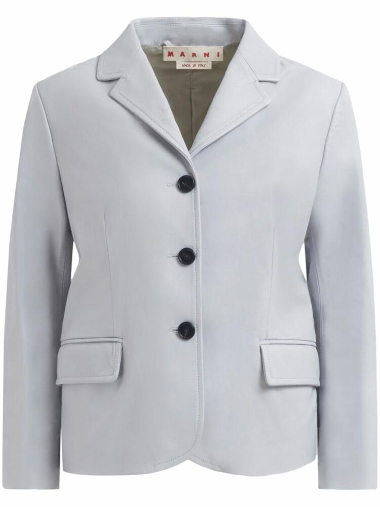 Marni logo-patch blazer - Grey Cover