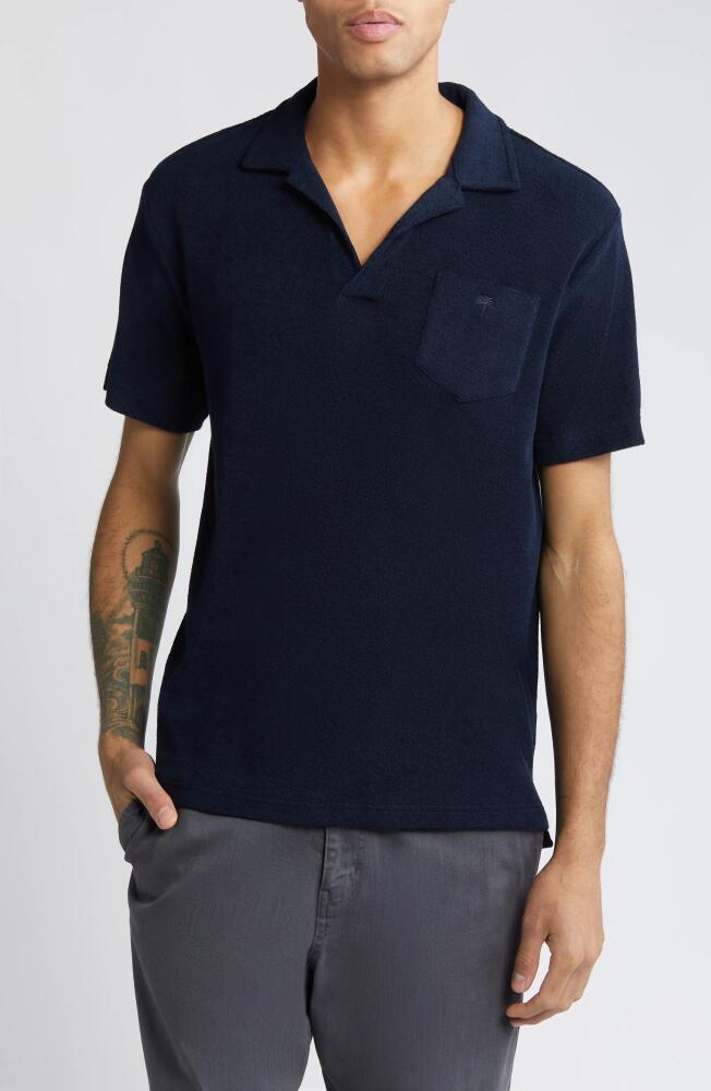 OAS Johnny Collar Terry Cloth Polo in Blue Cover