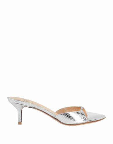 Francesco Russo Woman Sandals Silver Leather Cover