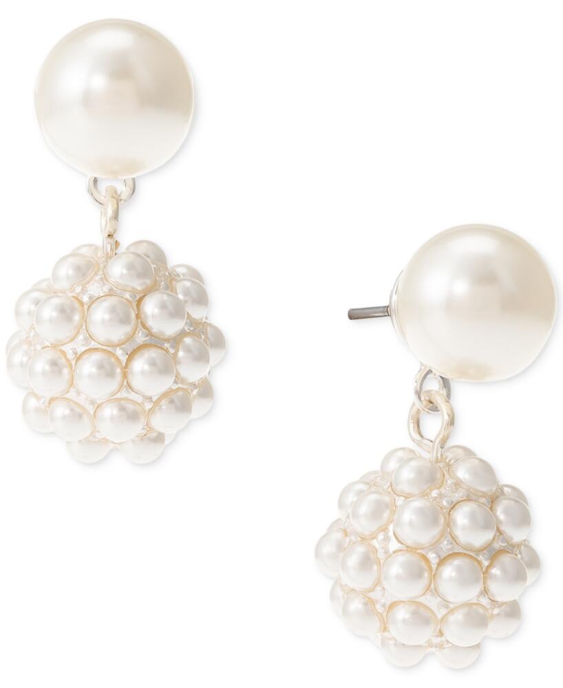 Charter Club Silver-Tone Imitation Pearl Drop Earrings, Created for Macy's - Sliver Cover