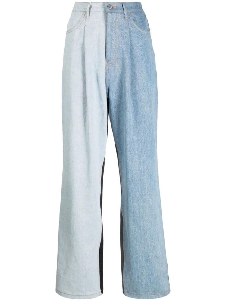 Ader Error patchwork wide-leg jeans - Blue Cover