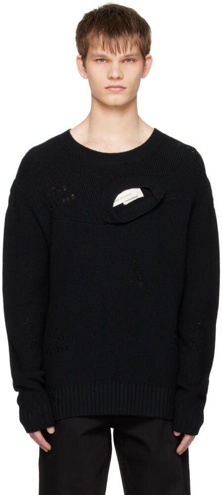 Feng Chen Wang Black Distressed Sweater Cover