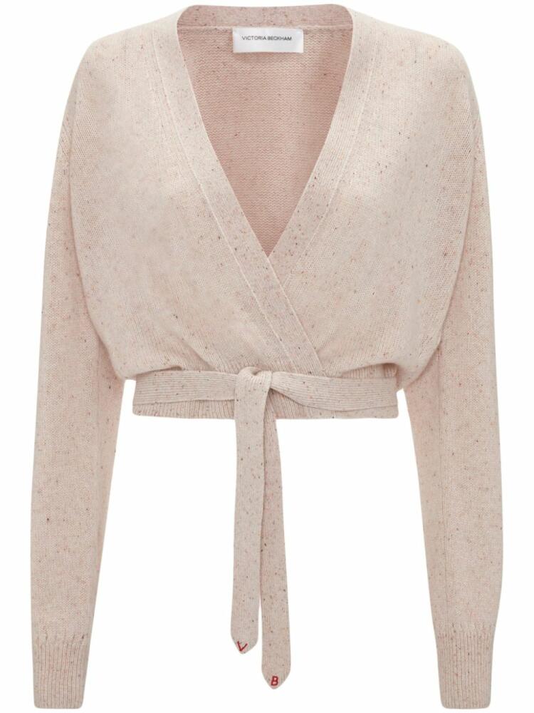 Victoria Beckham wrap-front cashmere cardigan - Neutrals Cover