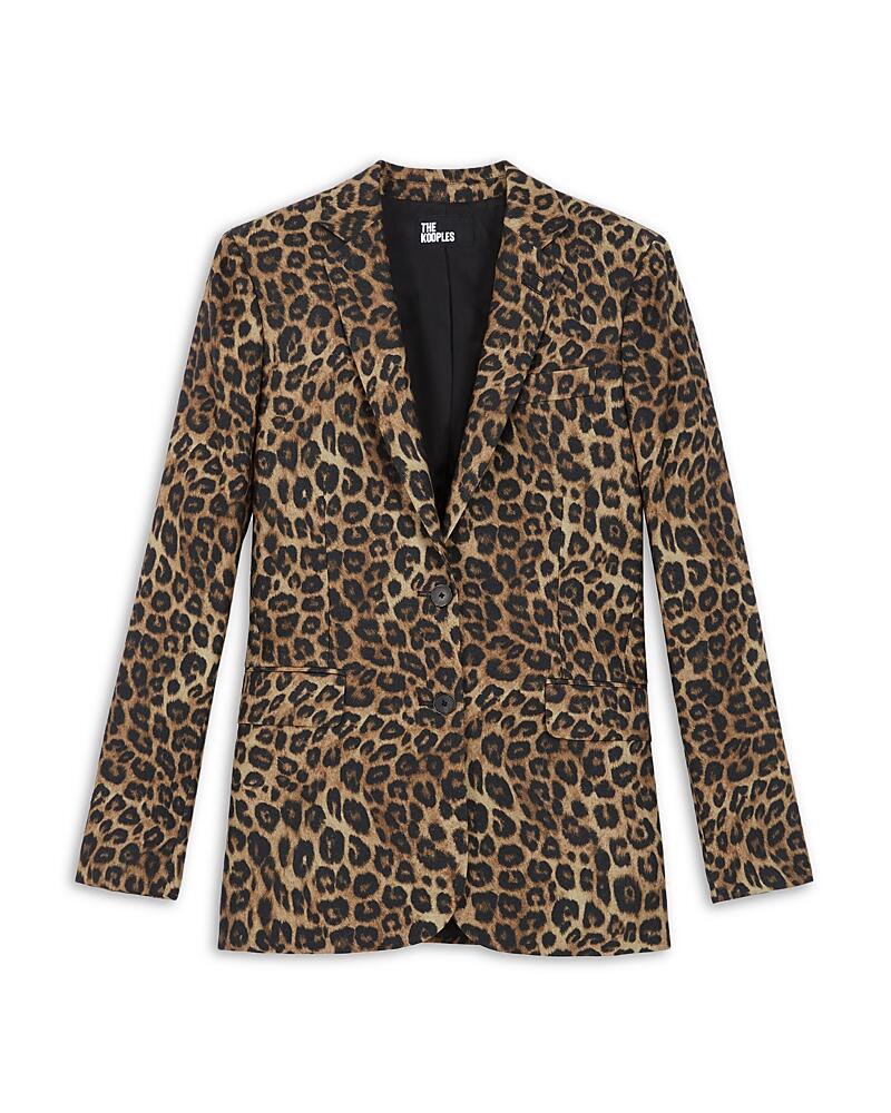 The Kooples Twill Leopard Print Blazer Cover