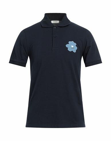 Sandro Man Polo shirt Navy blue Cotton, Wool, Acrylic Cover