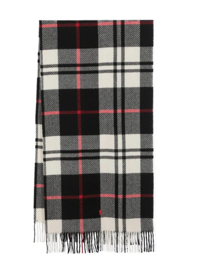 Polo Ralph Lauren herringbone-plaid fringed scarf - Black Cover