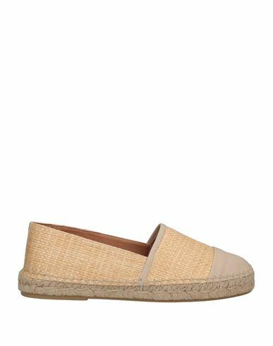 Kanna Woman Espadrilles Beige Leather, Natural raffia Cover