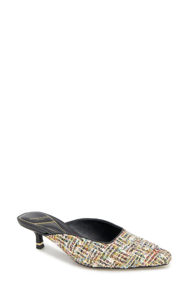 Kenneth Cole Margo Kitten Heel Mule in Metallic Multi Fabric Cover