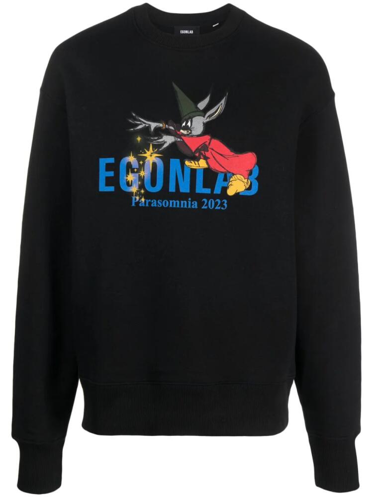 EGONlab. logo-print cotton sweatshirt - Black Cover