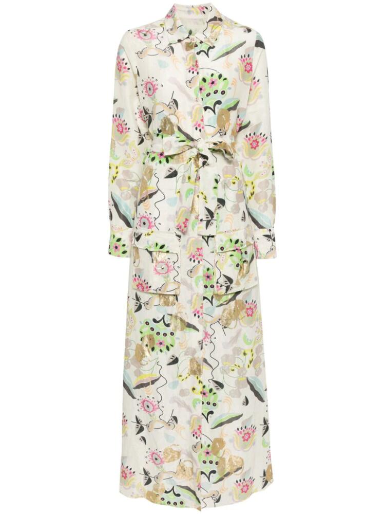 Cynthia Rowley Print Silk Maxi Dress - Neutrals Cover