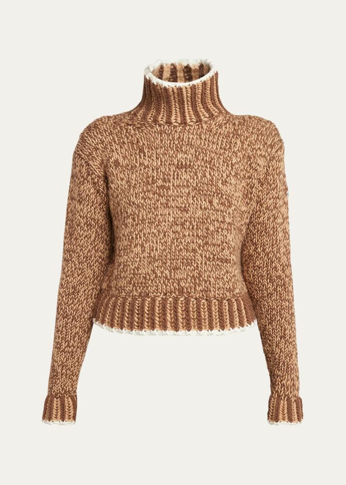 Moncler Patterned Wool Turtleneck Sweater Cover