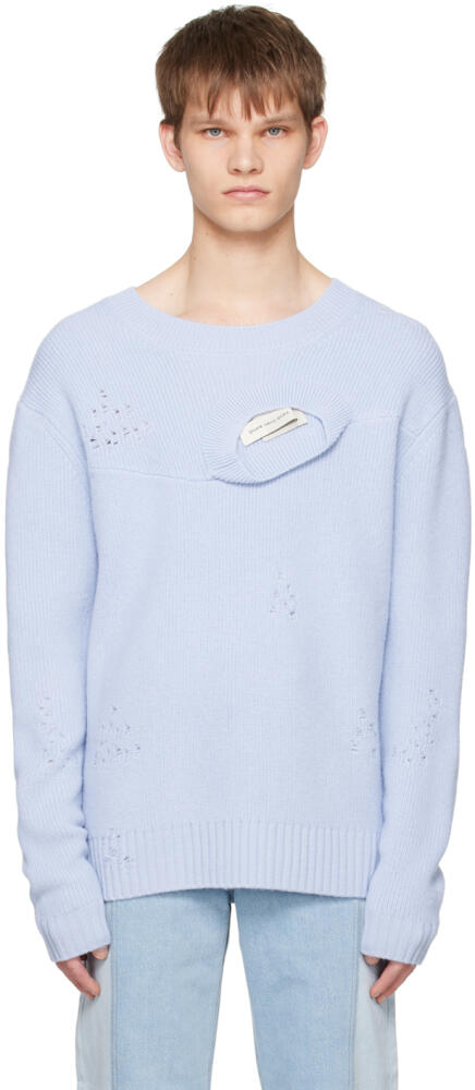 Feng Chen Wang Blue Distressed Sweater Cover