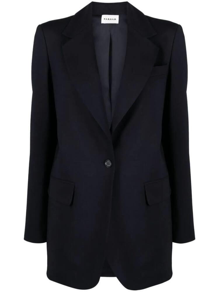 P.A.R.O.S.H. american-vent virgin-wool blazer - Blue Cover