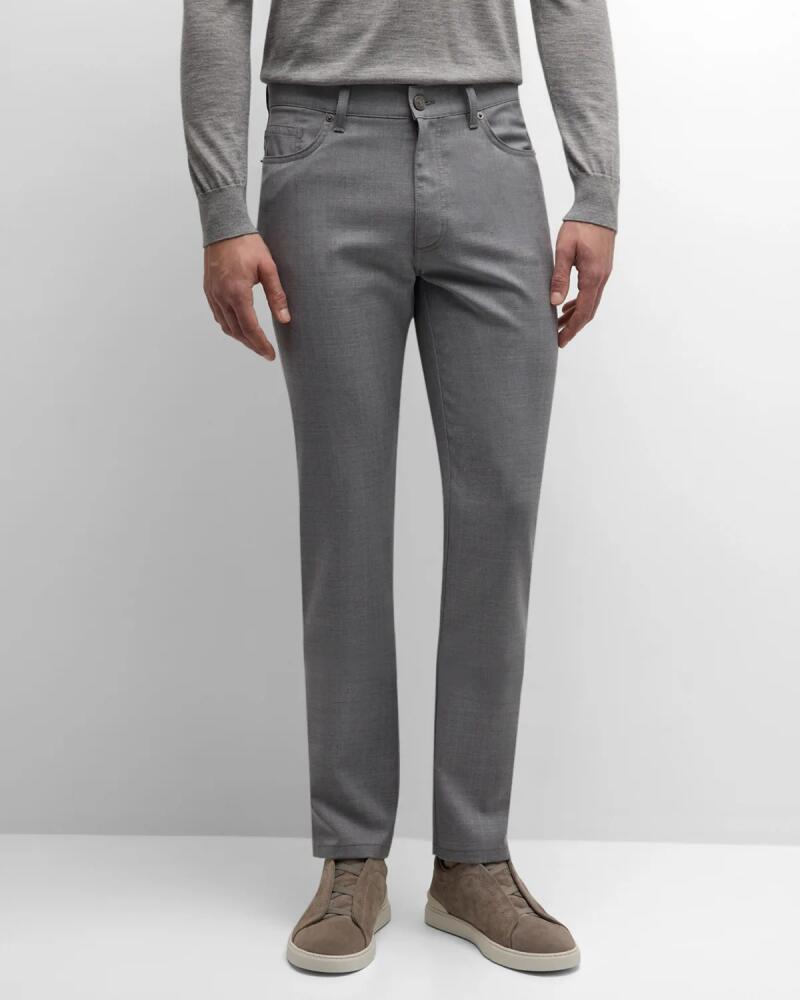 ZEGNA Men's Wool Straight-Leg 5-Pocket Pants Cover