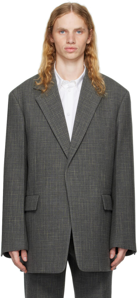 Jil Sander Gray Virgin Wool Blazer Cover